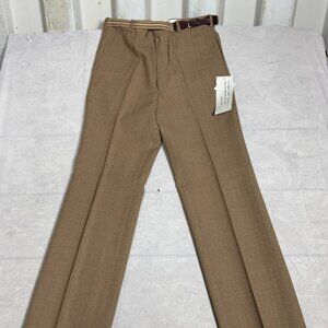 VTG Lamigo Mens Chino Pants Tan Brown Textured Straight Leg Flat Front 34 NWT